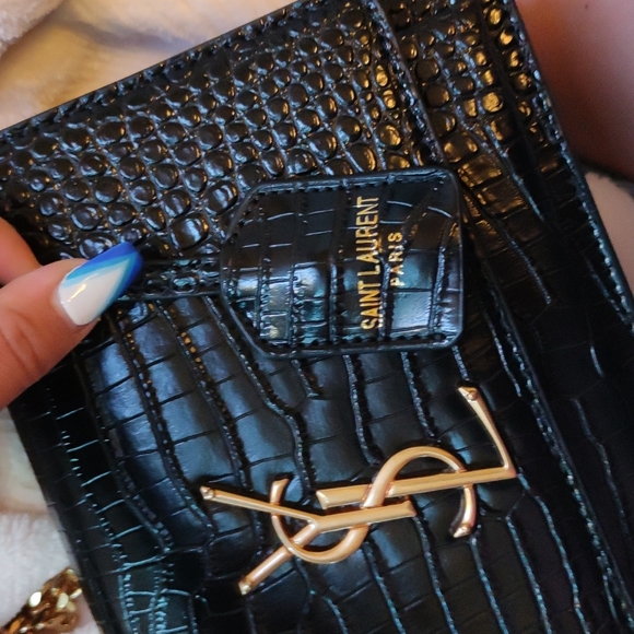 YSL sunset medium chain bag in crocodile - Picture 12 of 16